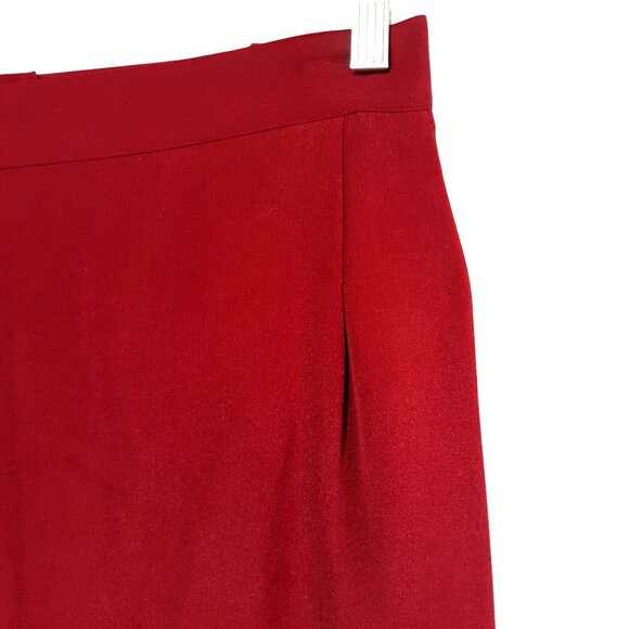 Merlot Red Two-Piece Women 22W Suit Set with Laser Cut Blazer & High-Waisted Ski - Picture 6 of 9